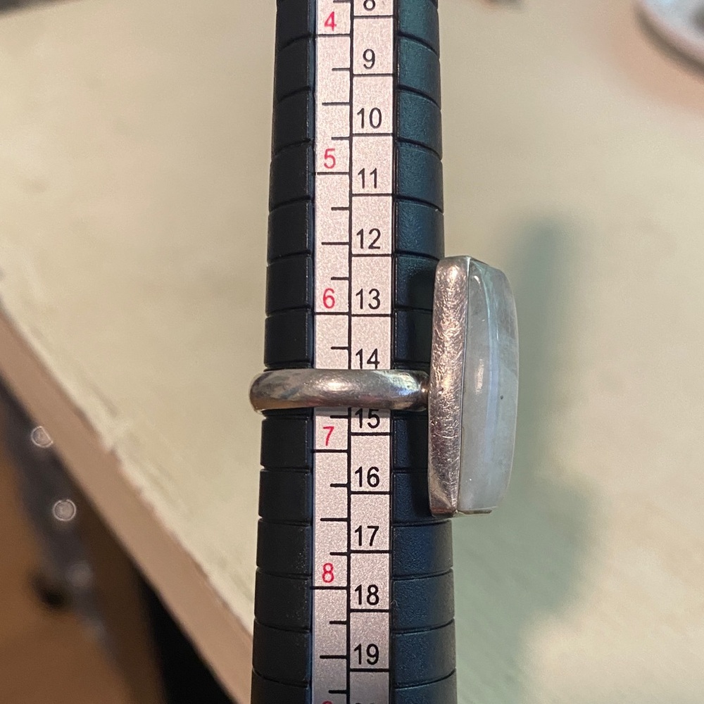 Sterling Silver Moonstone Rectangular Ring - image 1